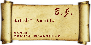Balló Jarmila névjegykártya